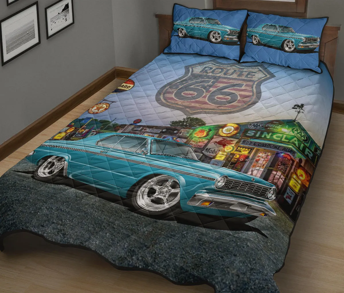 1965 Dodge Dart Route 66 Quilt Set