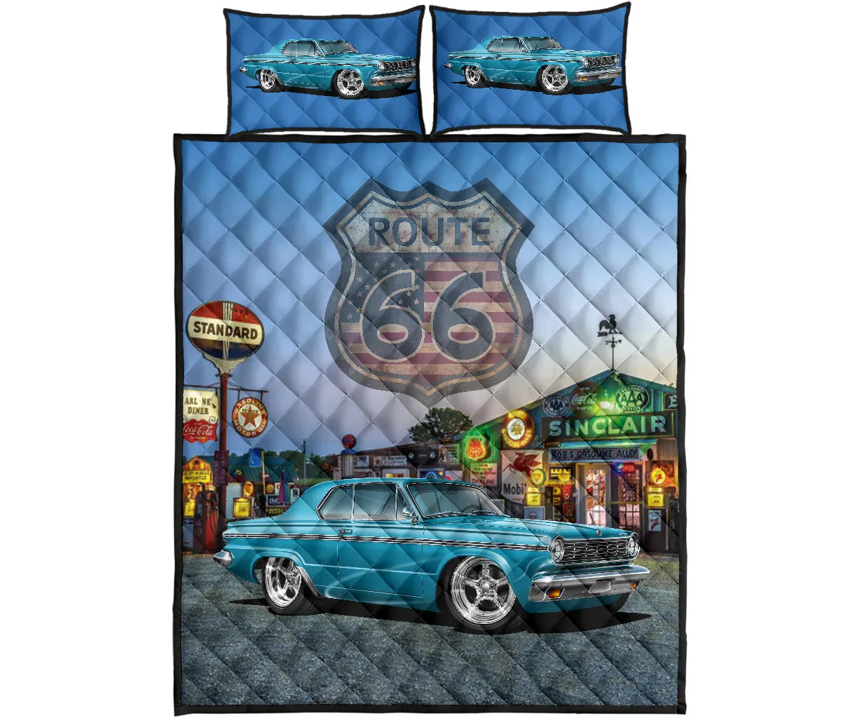 1965 Dodge Dart Route 66 Quilt Set