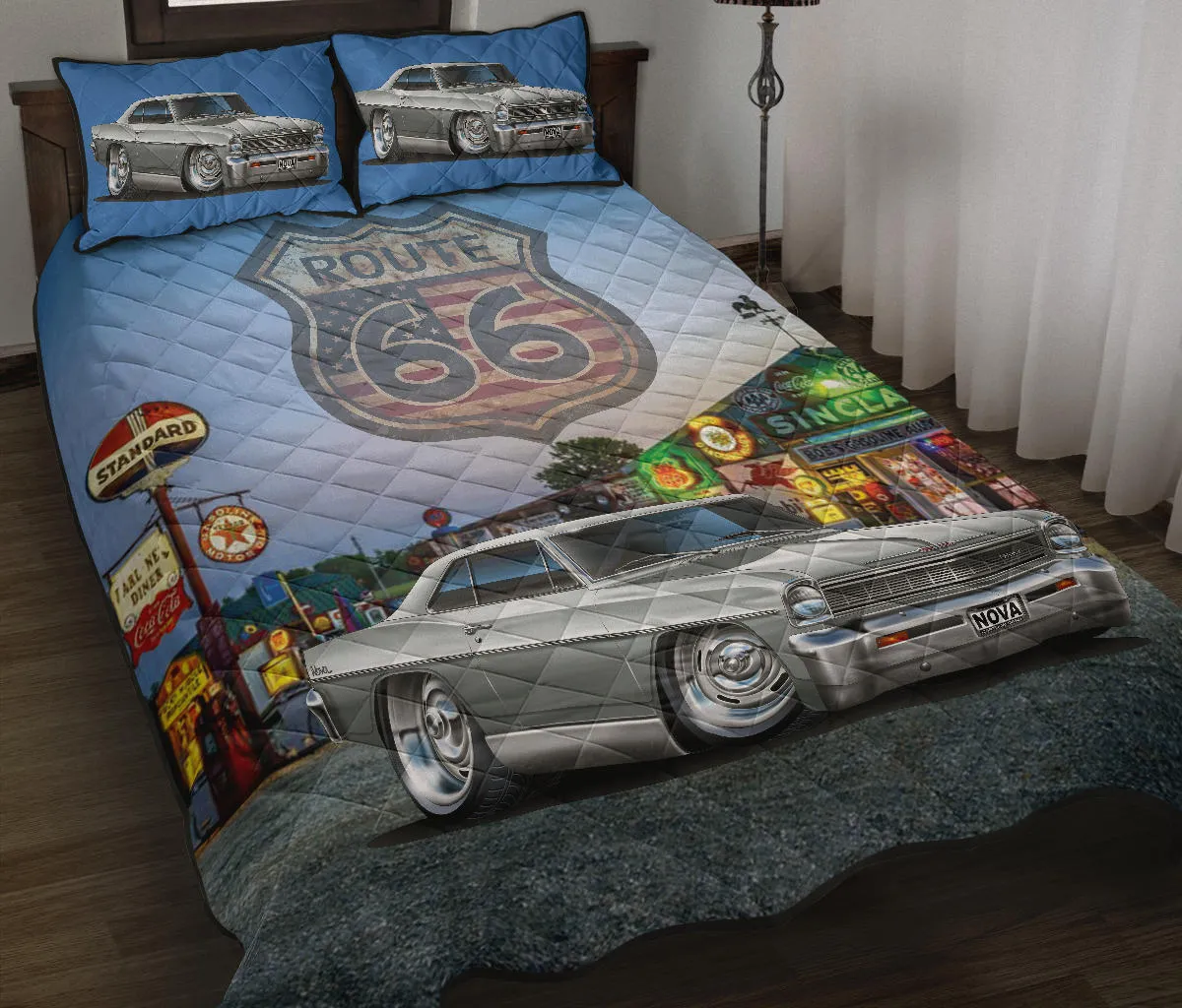 1966 Chevy Nova Route 66 Quilt Set