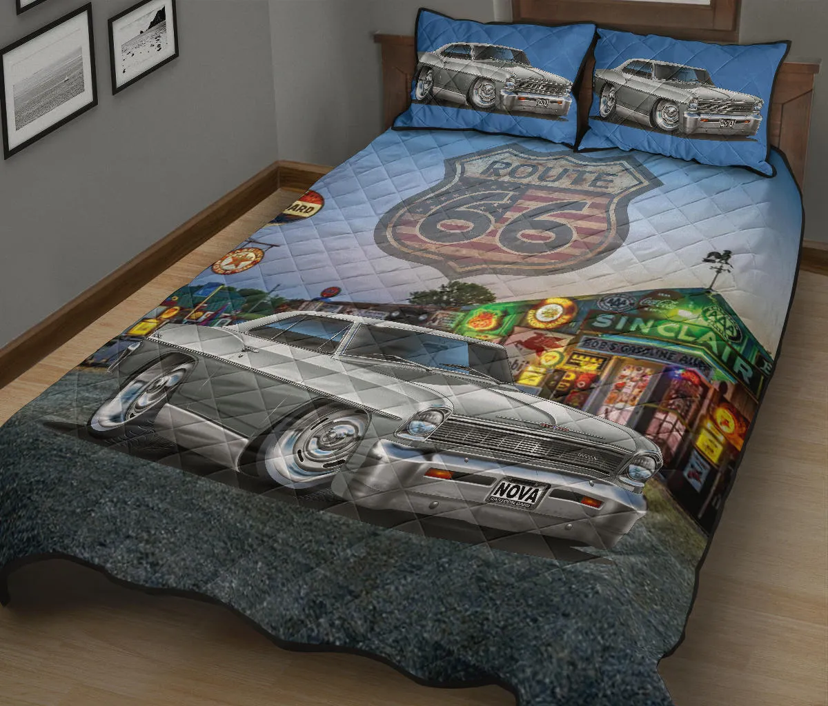 1966 Chevy Nova Route 66 Quilt Set