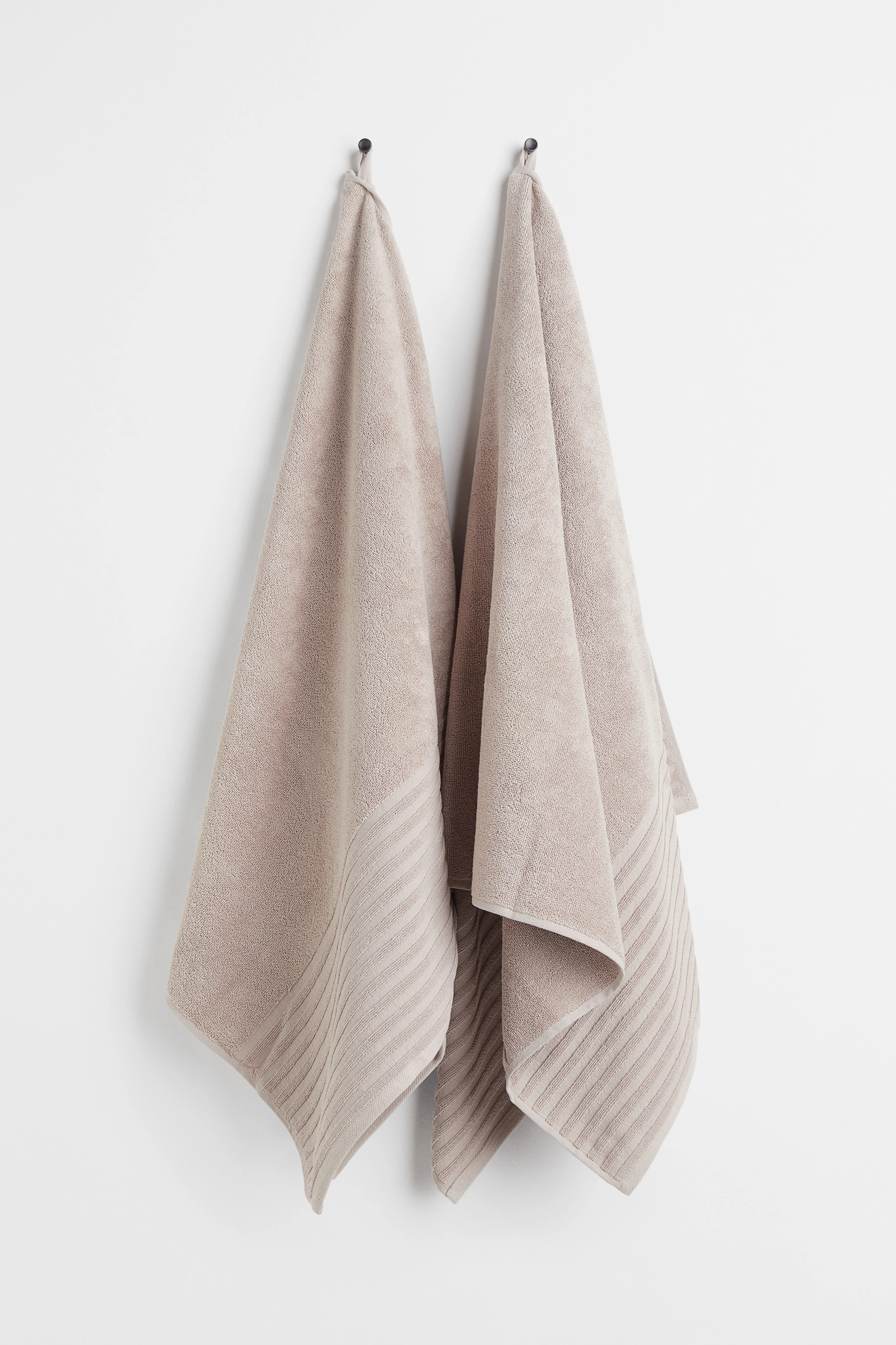 2-pack cotton bath towels - Greige - Home All | H&M GB