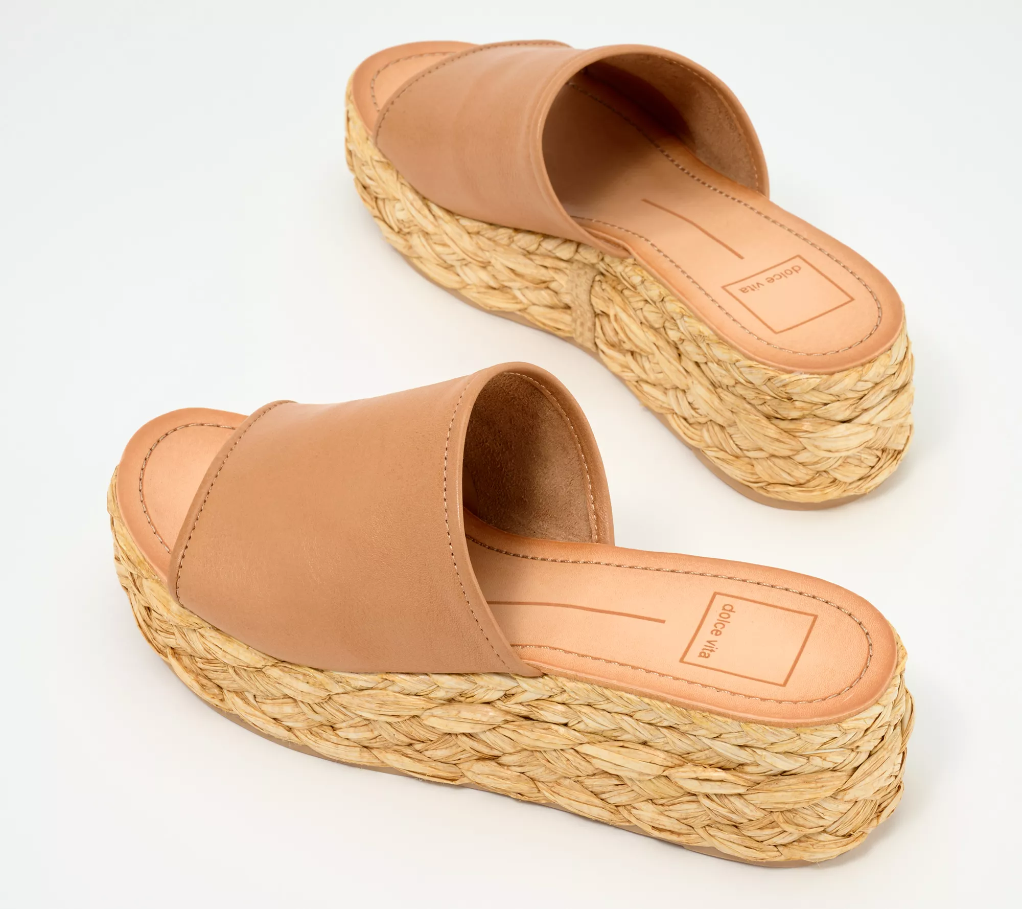 "As Is" Dolce Vita Raffia Bottom Slide Sandals- Pablos