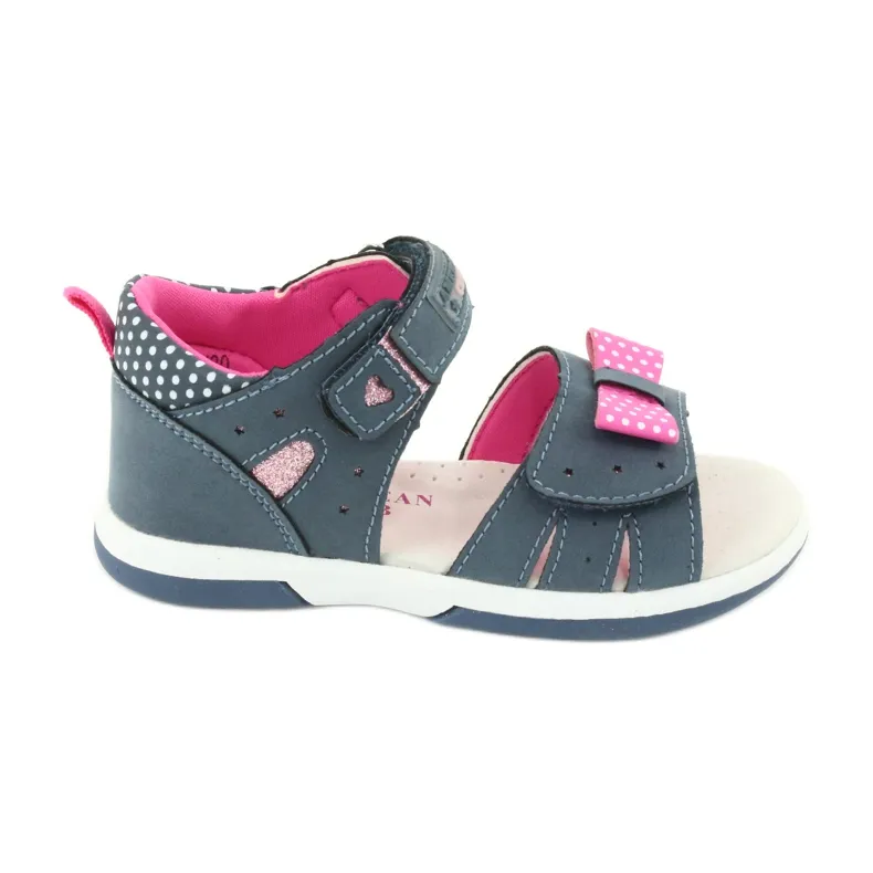 American Club Sandals girls' bow American DR20 / 20 denim blue