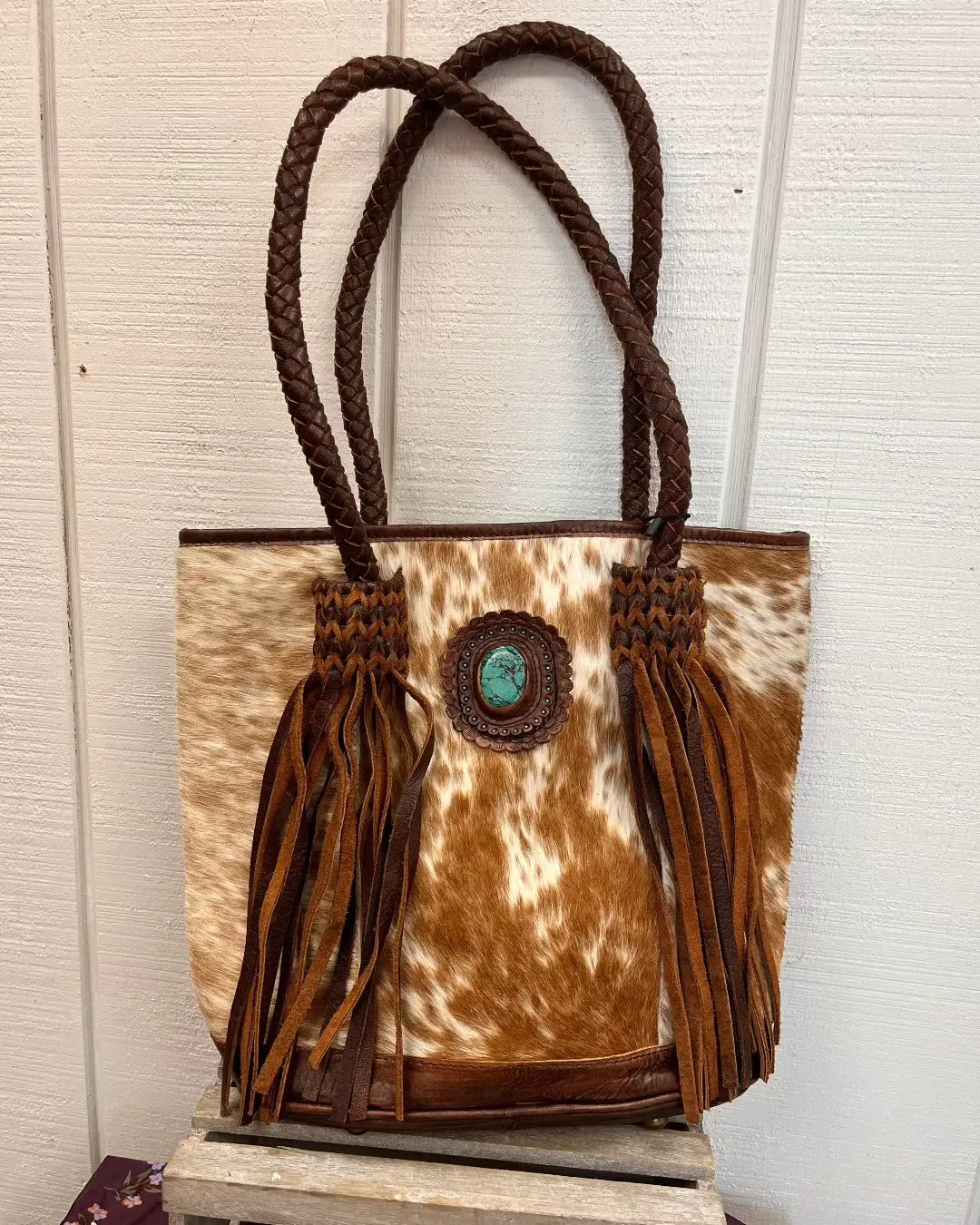 American Darling Cowhide Hair-On Tote Purse ADBGM312B