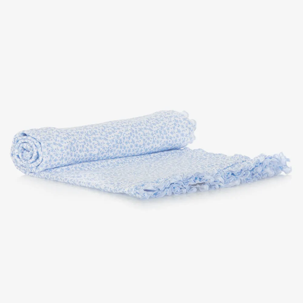 Baby Girls Blue Petite Blooms Blanket (71cm)