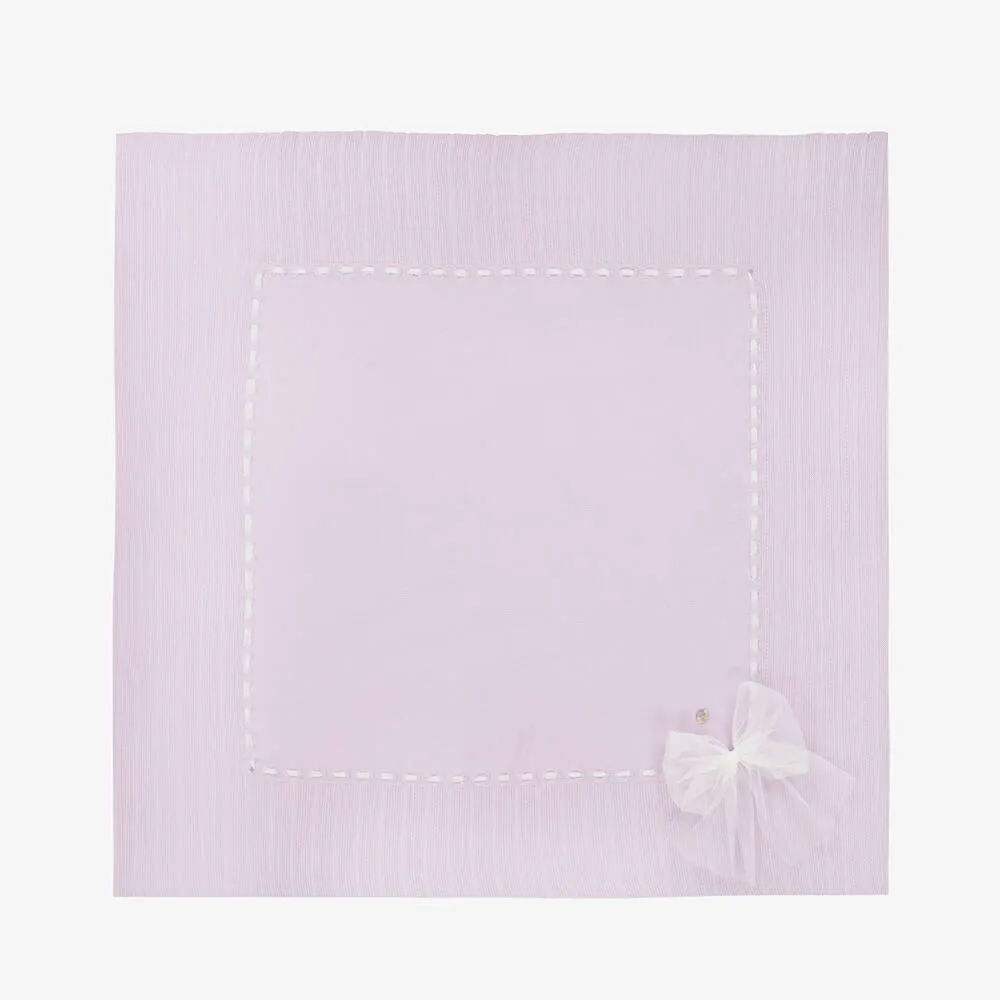 Baby Girls Purple Tulle Bow Blanket (102cm)