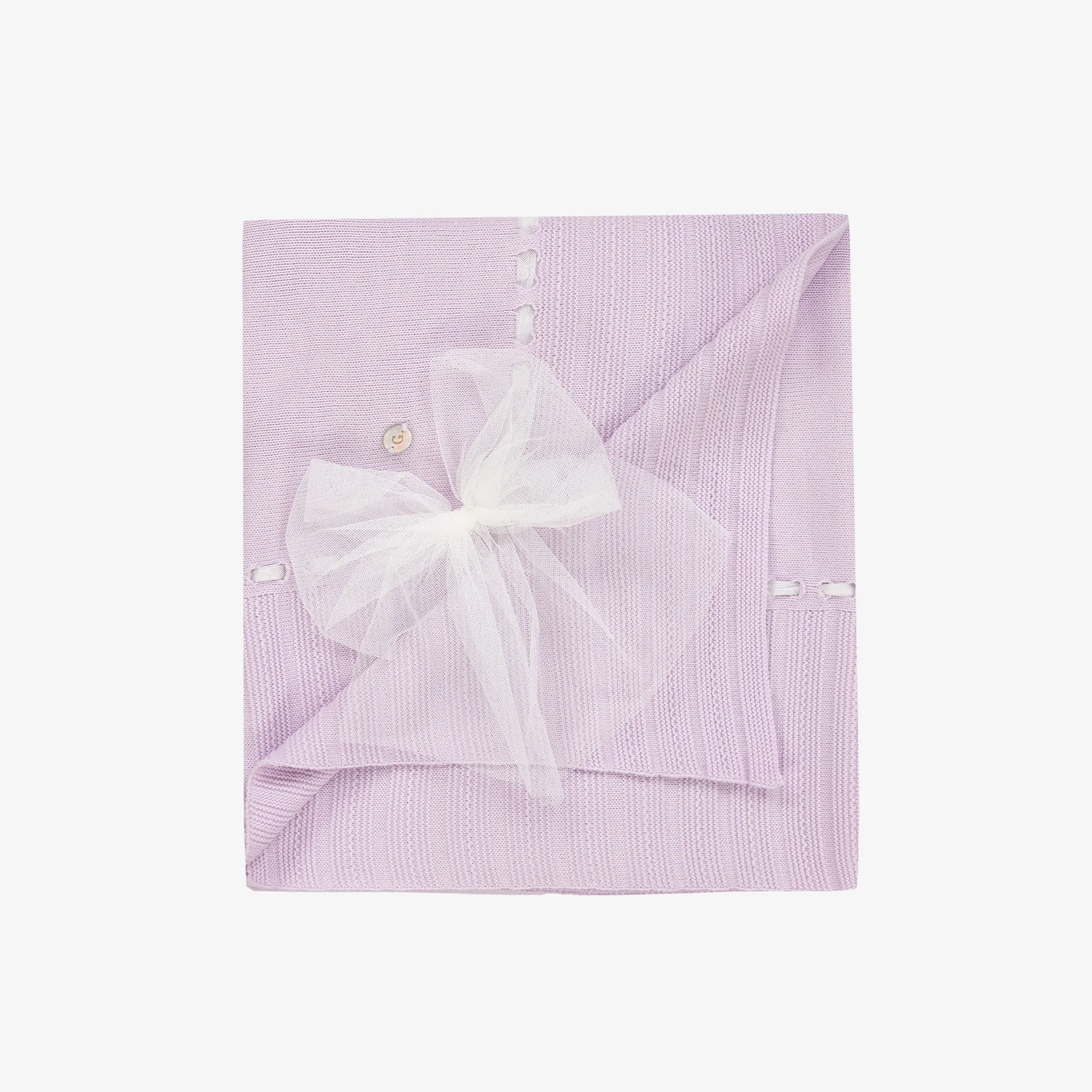 Baby Girls Purple Tulle Bow Blanket (102cm)