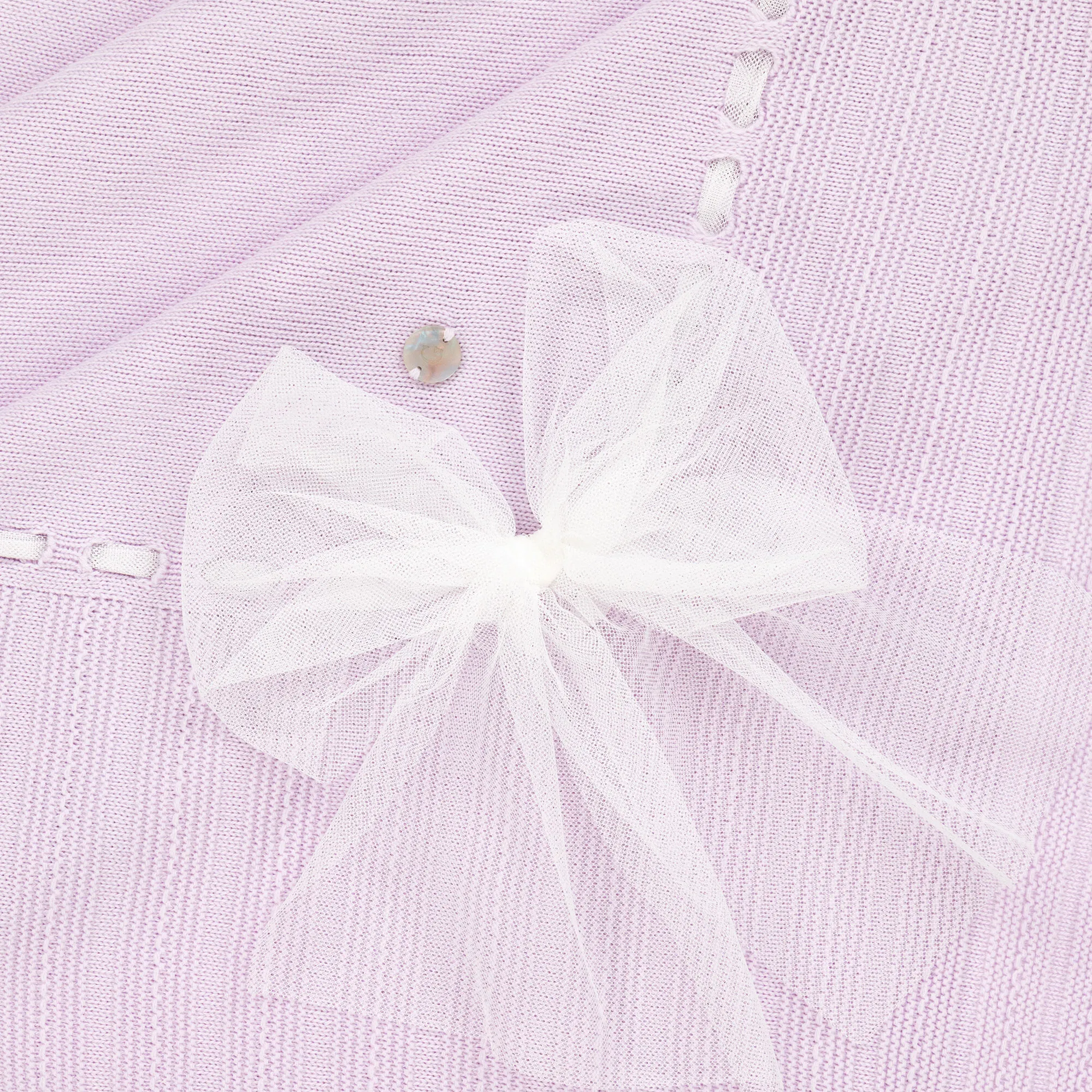 Baby Girls Purple Tulle Bow Blanket (102cm)