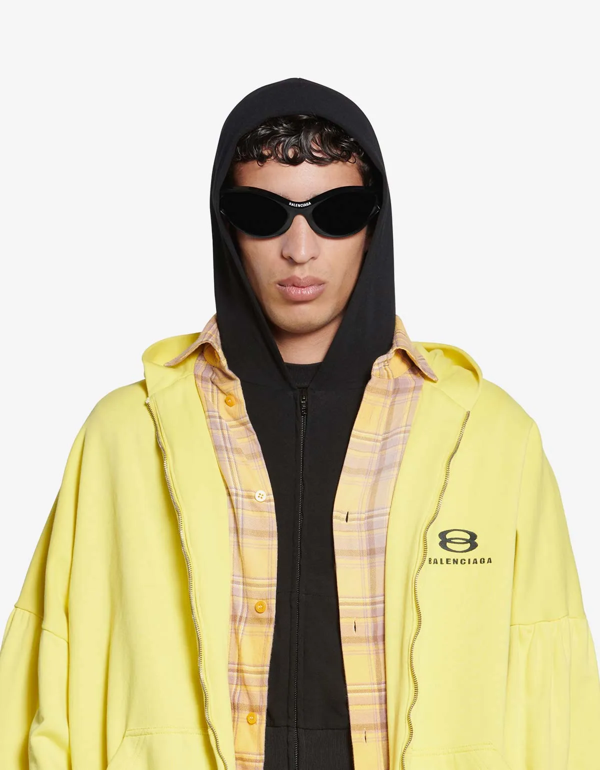 Balenciaga Yellow Unity Sports Icon Layered Hoodie