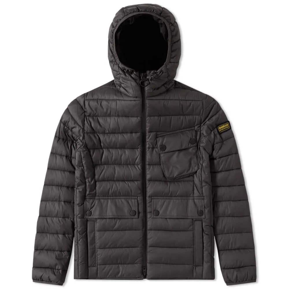 Barbour International Ouston Hooded Quilt JacketCharcoal