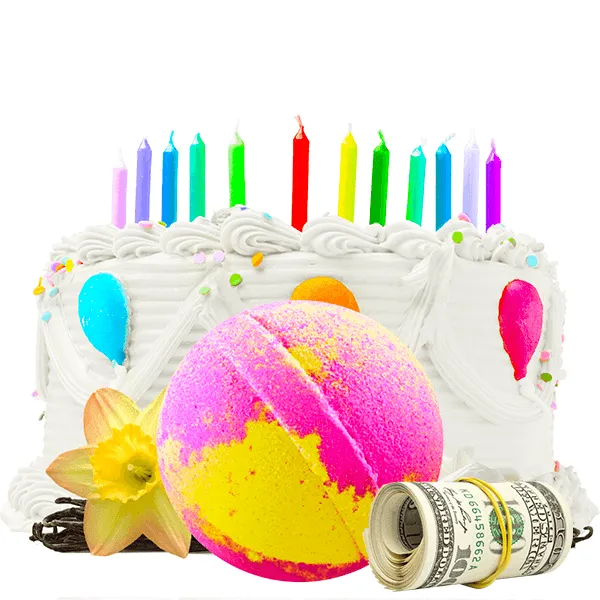 Birthday Cake Jackpot Cash Prize Bath Bomb Twin Pack by Jewelry Candles Made in USA