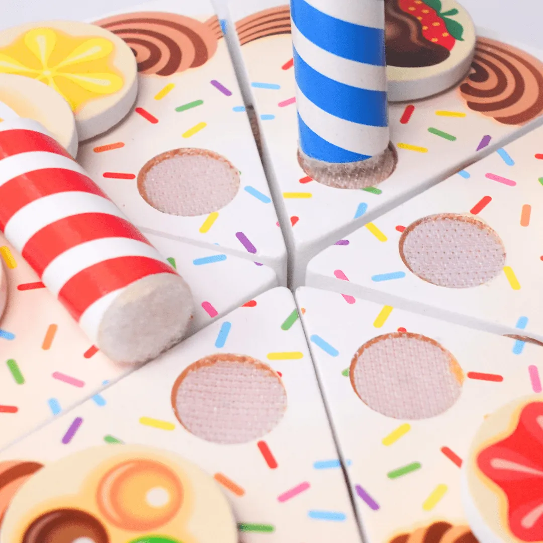 Birthday Cake Mix-n-Match Toppings and 6 Candles wooden