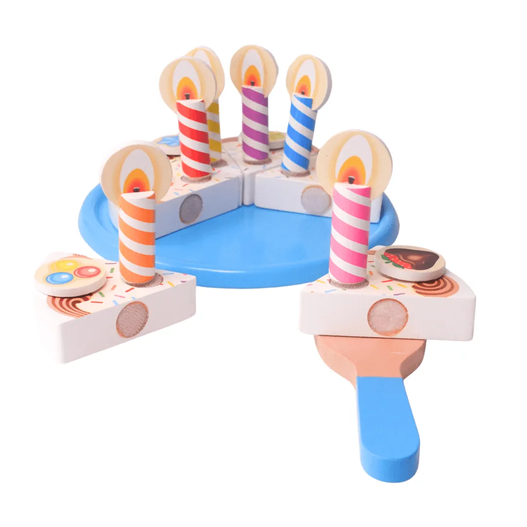 Birthday Cake Mix-n-Match Toppings and 6 Candles wooden