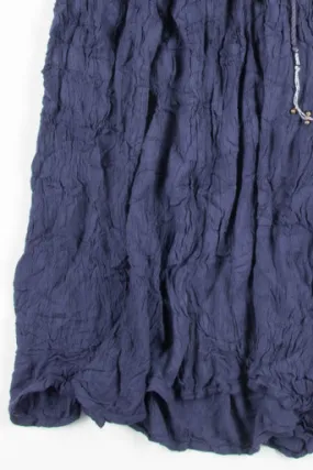 Blue Crinkle Hippie Skirt