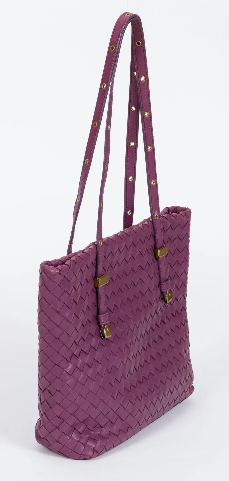 Bottega Veneta Purple Woven Medium Tote