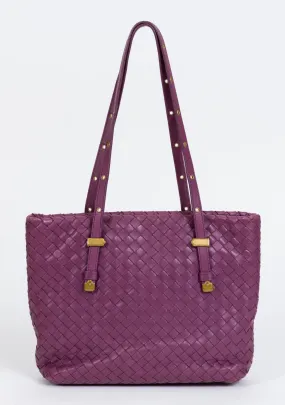 Bottega Veneta Purple Woven Medium Tote