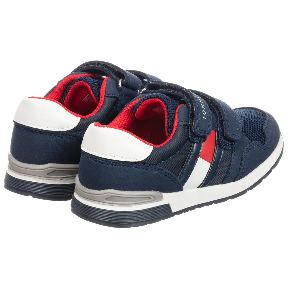 Boys Navy Blue Logo Trainers