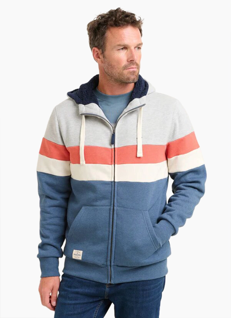 Brakeburn Colour Block Borg Lined Hoodie