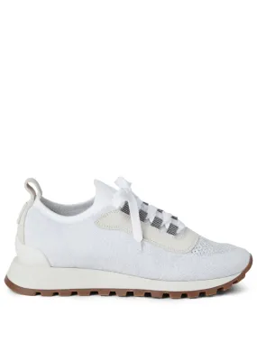 Brunello Cucinelli    Brunello Cucinelli Sparkling Cotton Knit Sneakers