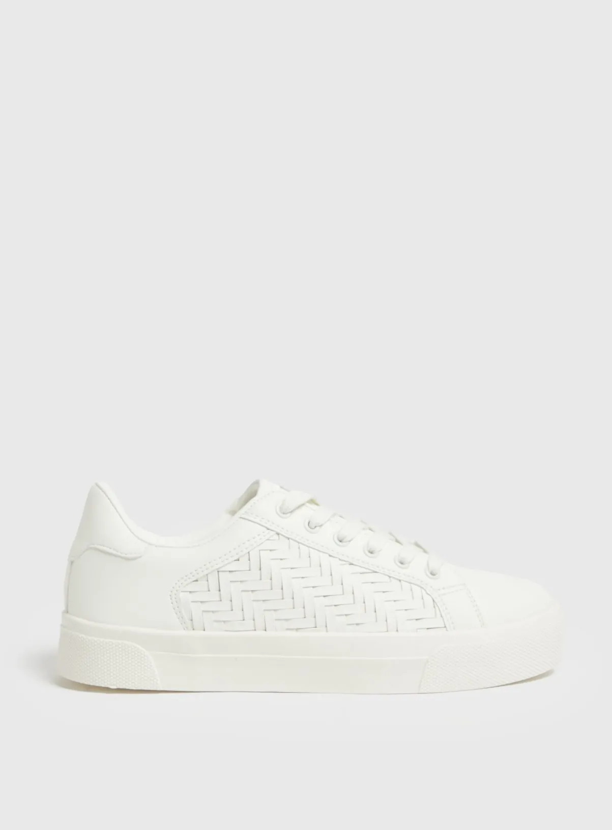 Buy White Weave Cupsole Trainers 7 | Trainers | Tu