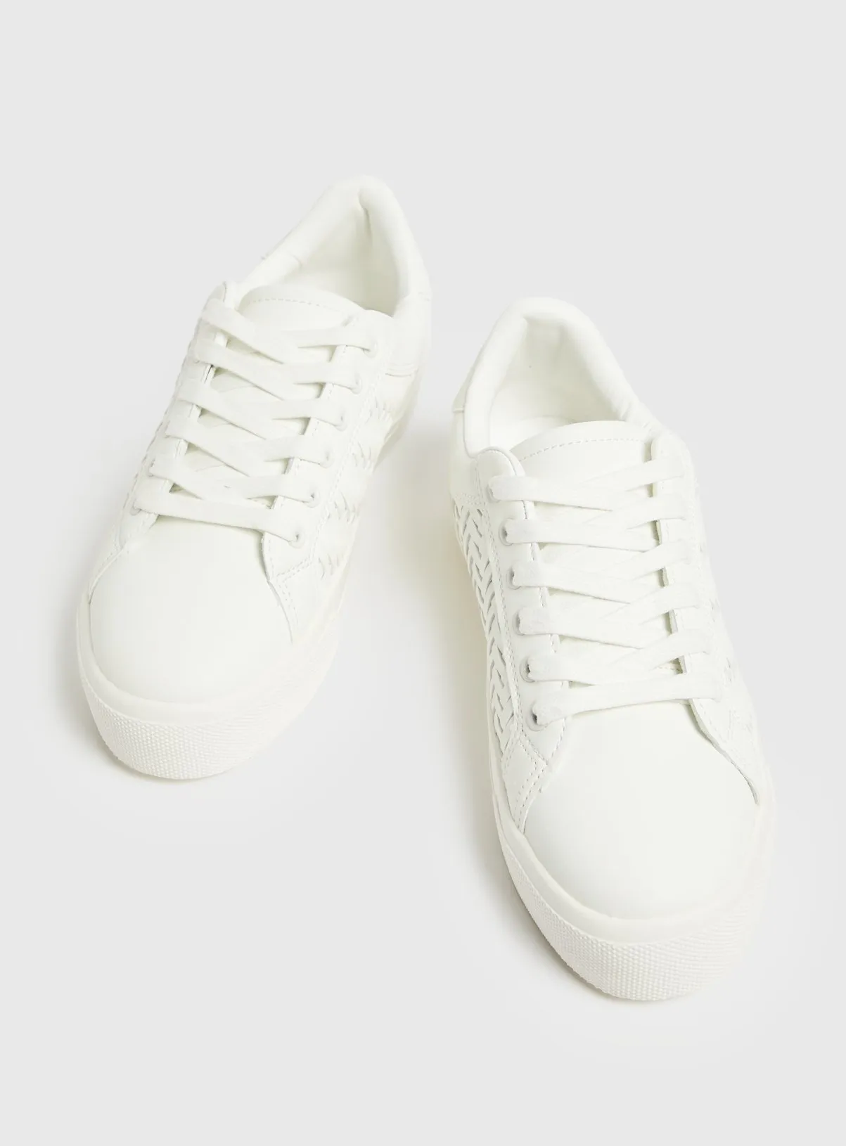 Buy White Weave Cupsole Trainers 7 | Trainers | Tu