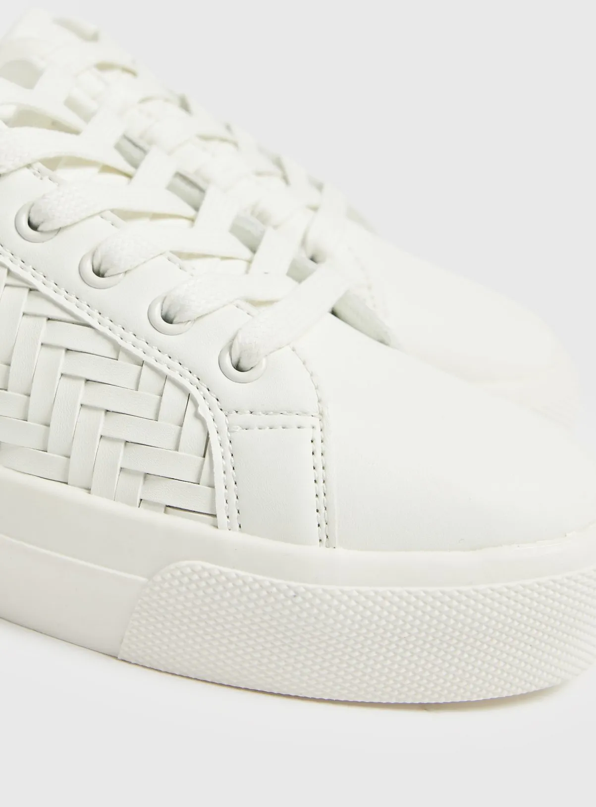 Buy White Weave Cupsole Trainers 7 | Trainers | Tu