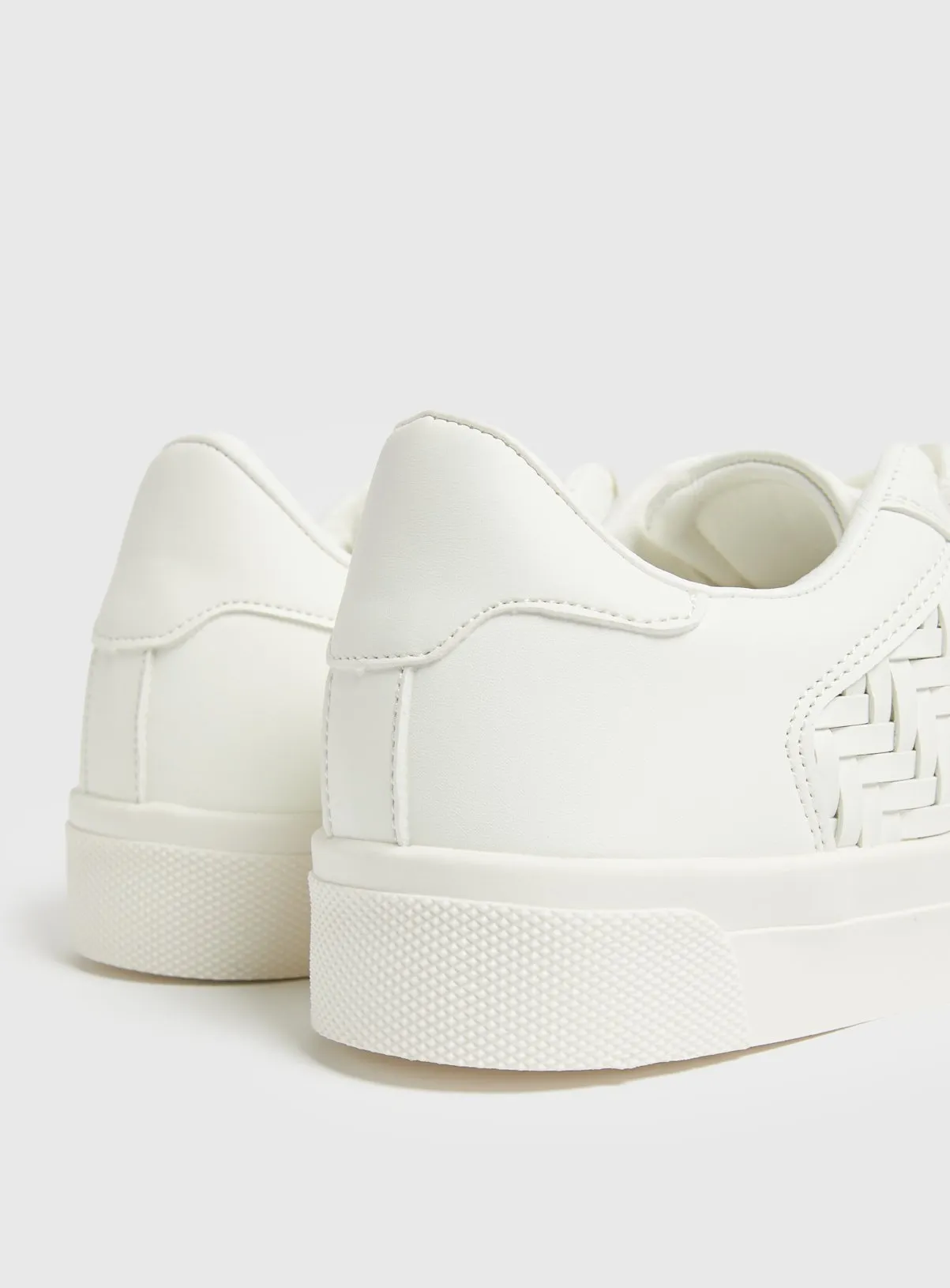 Buy White Weave Cupsole Trainers 7 | Trainers | Tu