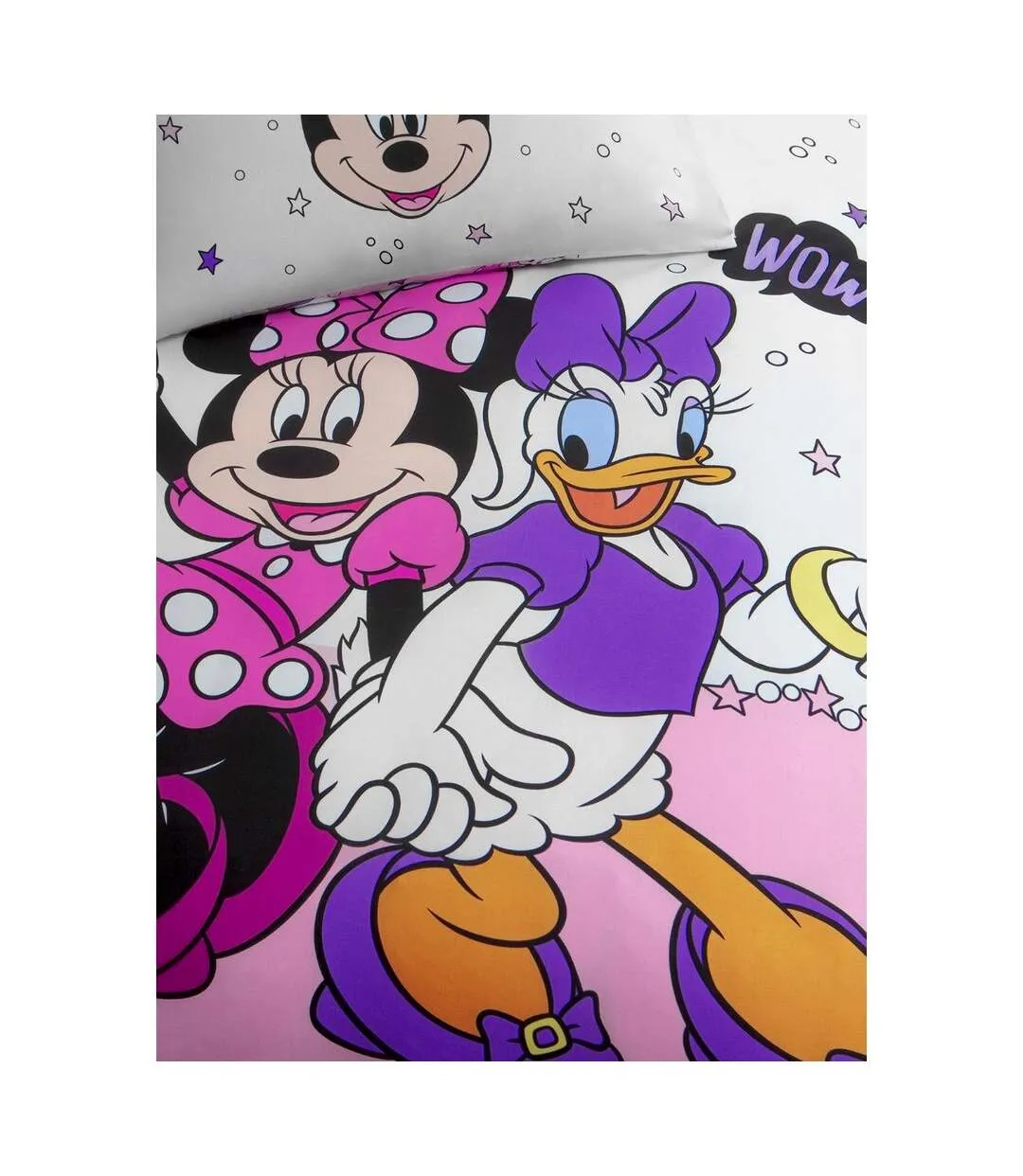 Cotton duvet cover set pink/white/violet Minnie Mouse