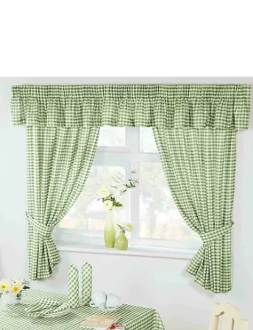 Country Gingham Kitchen Curtains