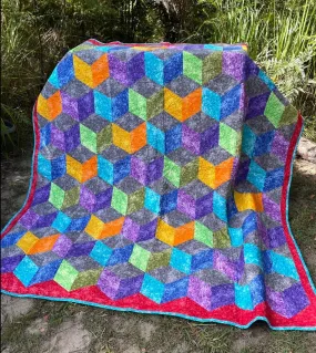 Cube Play Marble Quilt Finished Size 72 x 76 Approx