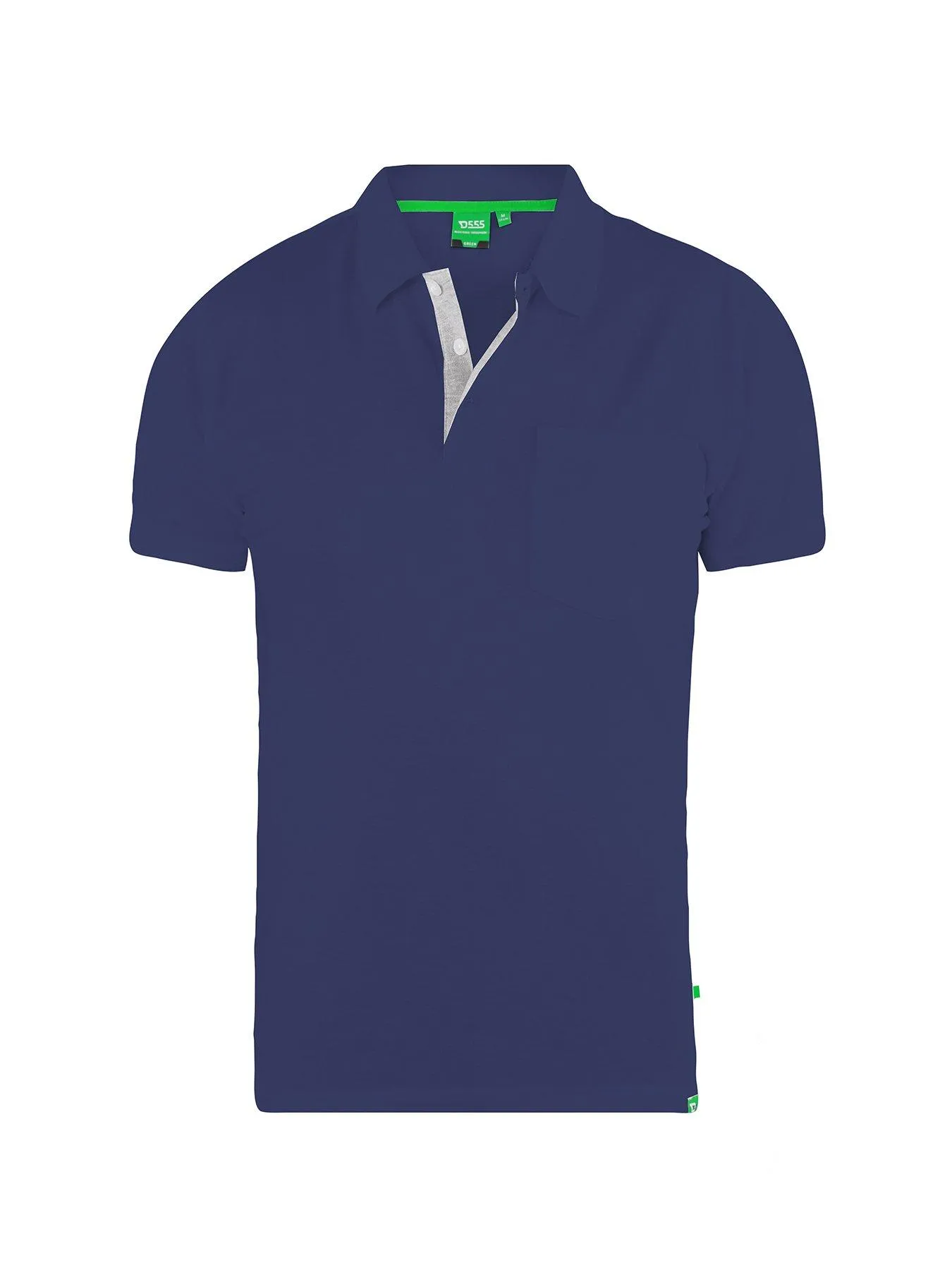 D555 Grant Pique Polo Shirt - Navy