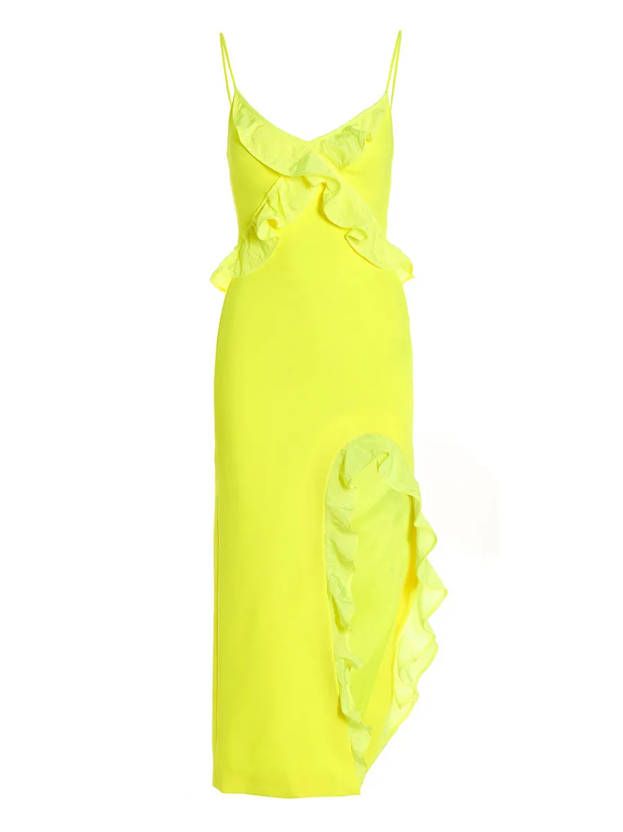 David Koma    David Koma 'Crossbody & Open Leg Ruffle Detail' Dress