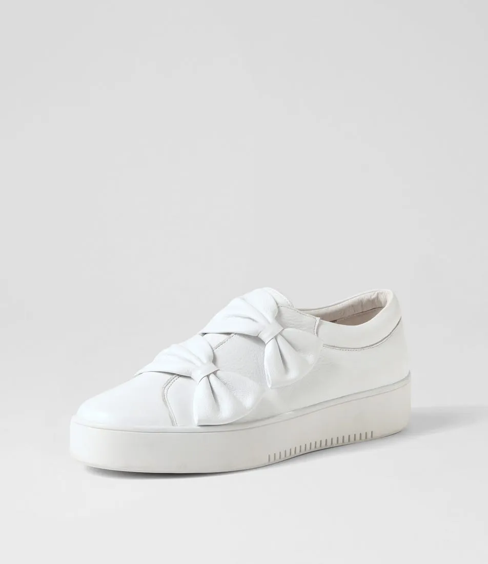 DJANGO & JULIETTE Loja White Leather Patent Sneakers