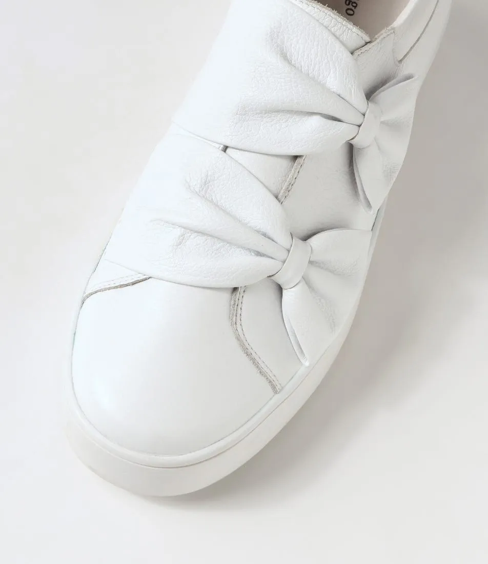 DJANGO & JULIETTE Loja White Leather Patent Sneakers