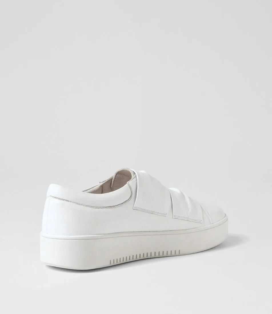 DJANGO & JULIETTE Loja White Leather Patent Sneakers