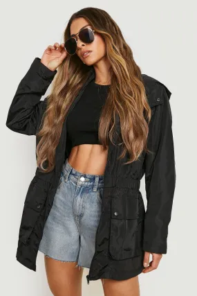 Elasticated Waist Hooded Windbreaker