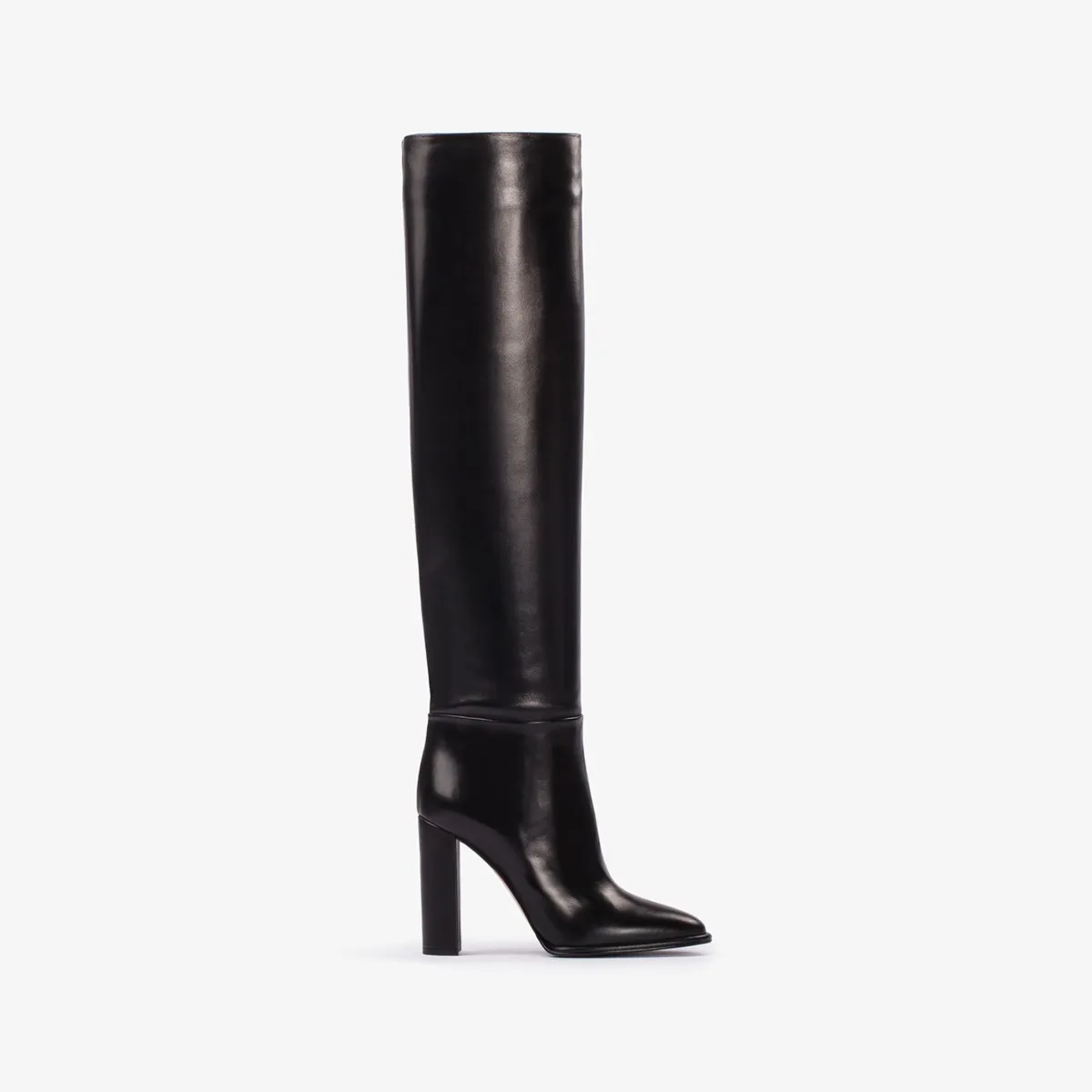 ELSA BOOT 110 mm Black nappa leather knee boot