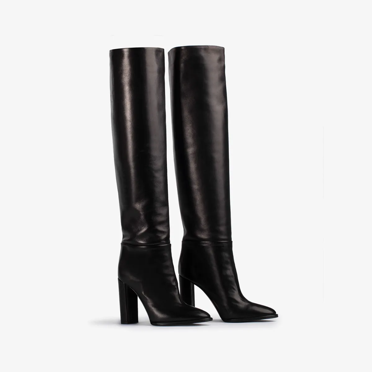 ELSA BOOT 110 mm Black nappa leather knee boot