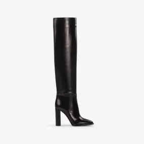 ELSA BOOT 110 mm Black nappa leather knee boot