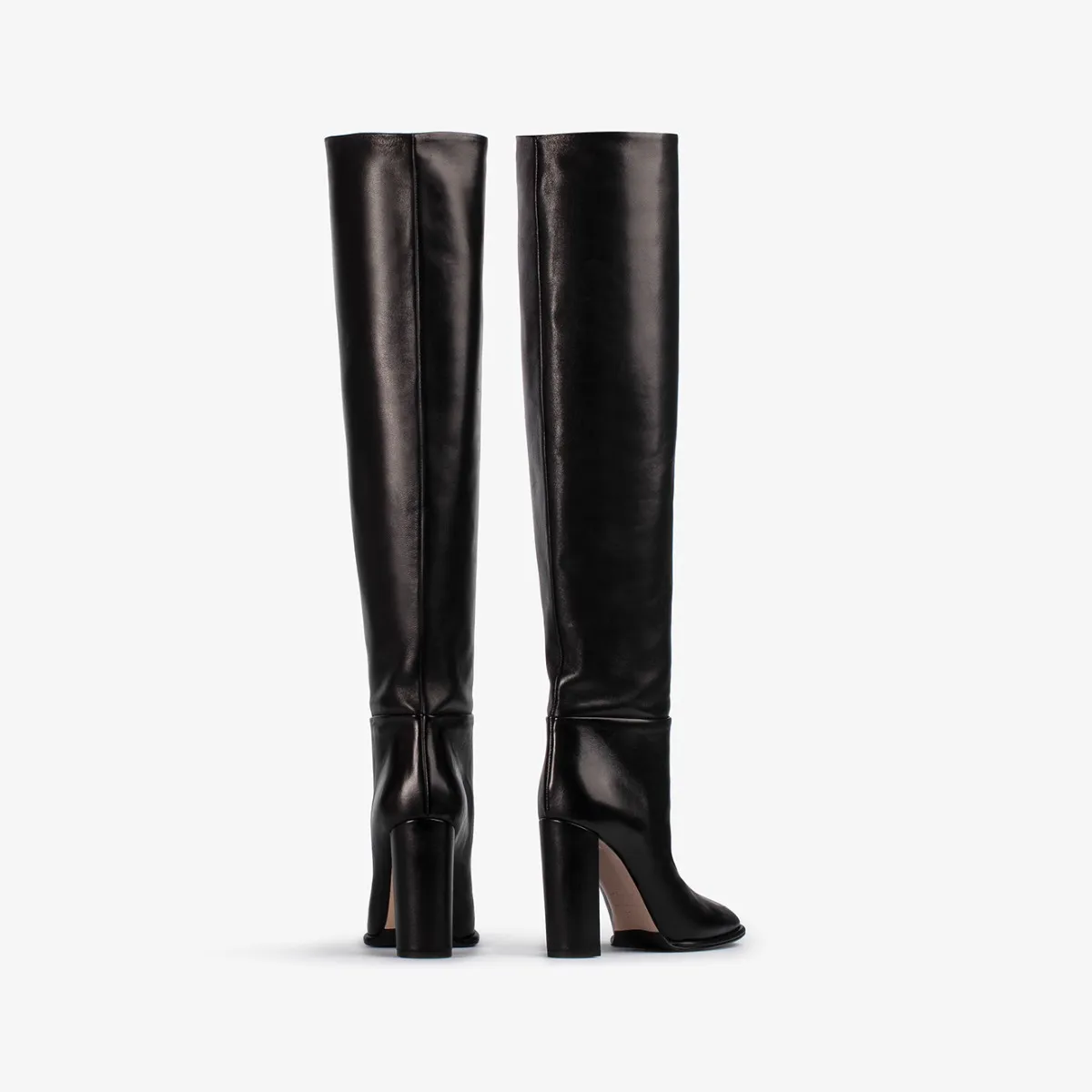 ELSA BOOT 110 mm Black nappa leather knee boot