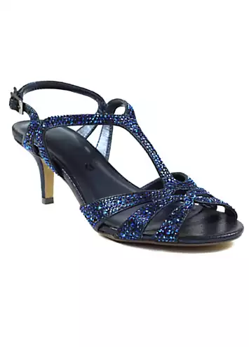 Francie Wide Fit Blue Gemstone Sandals by Lunar | Look Again