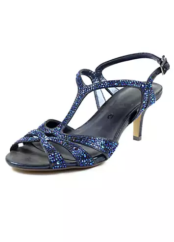 Francie Wide Fit Blue Gemstone Sandals by Lunar | Look Again