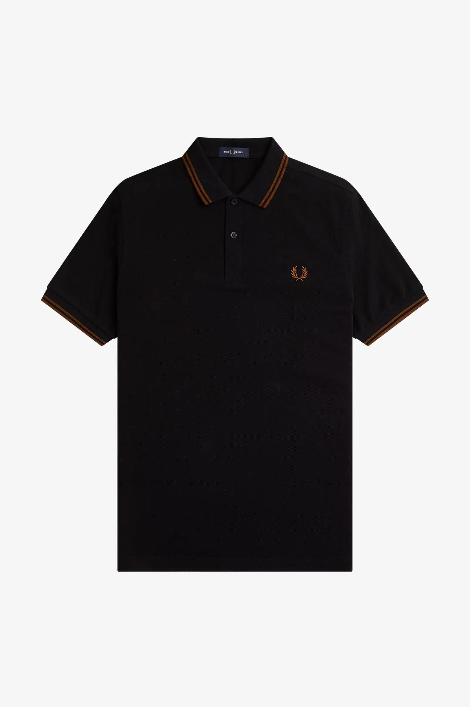 Fred Perry Polo Black / Whiskey Brown