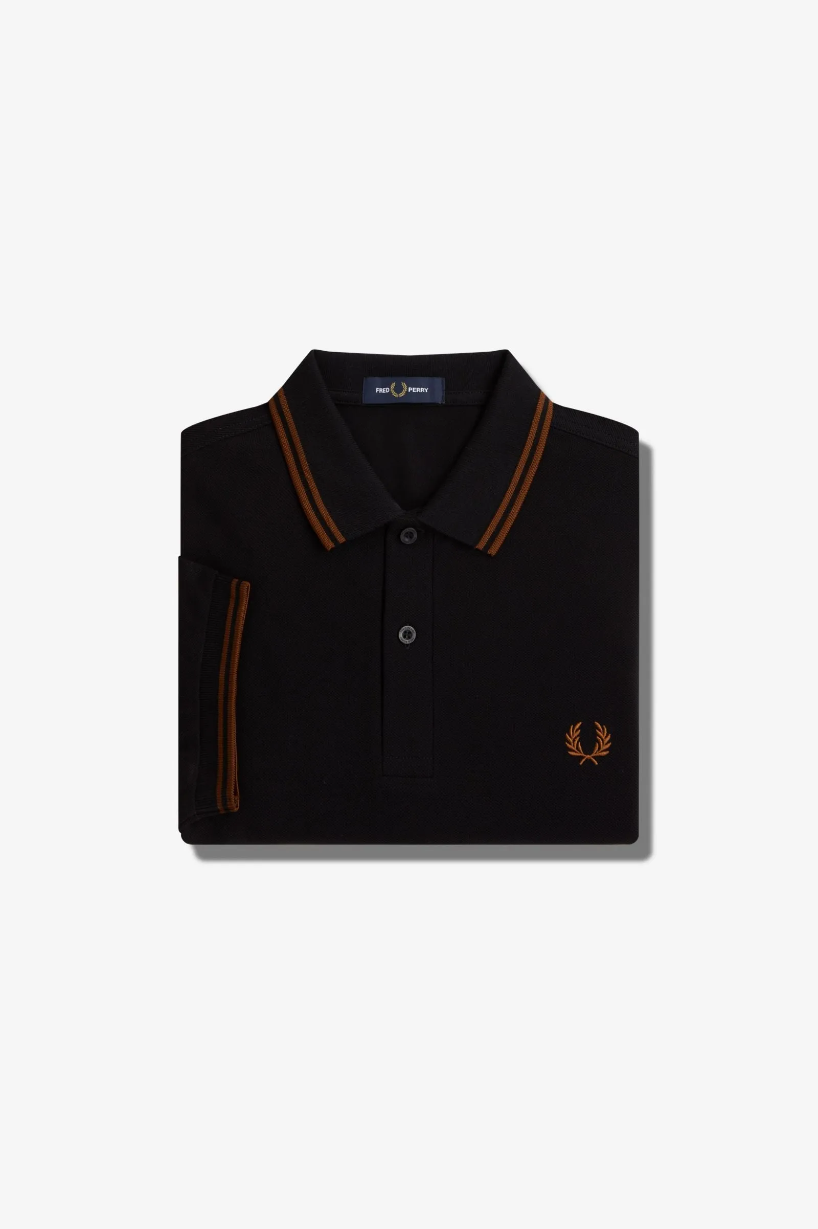 Fred Perry Polo Black / Whiskey Brown