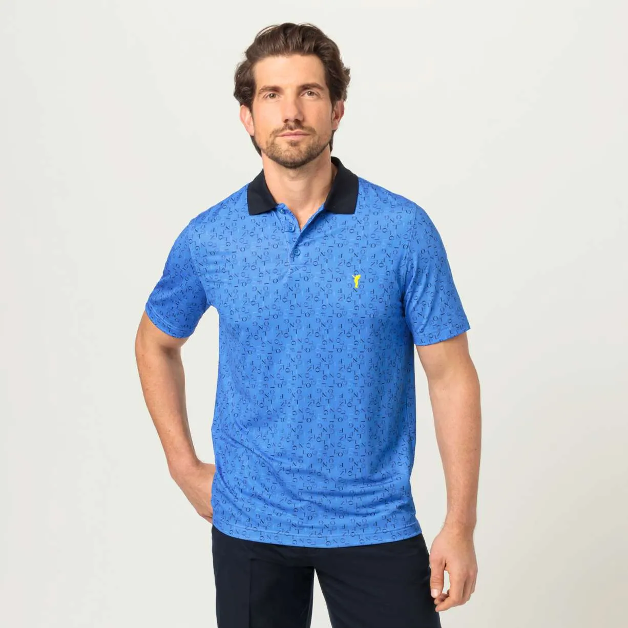 Golfino Typo Letter Print Polo blue