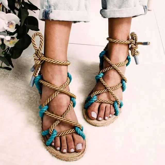 HAJINK Lace Up Sandals