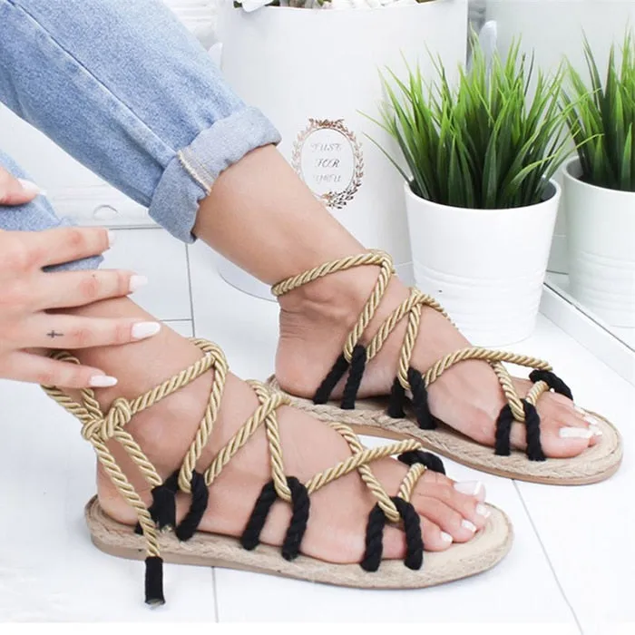 HAJINK Lace Up Sandals