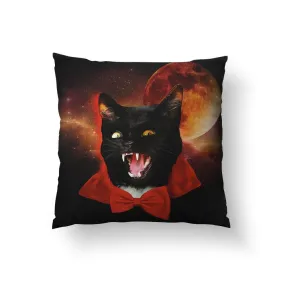 Halloween Pillows, Fun Halloween Decor, Funny Pillow, Cat Pillow, Dracula Pillow, Black Cat Art, Blood Moon, Spooky Home Decor, 