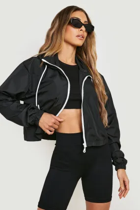 Hooded Zip Through Windbreaker