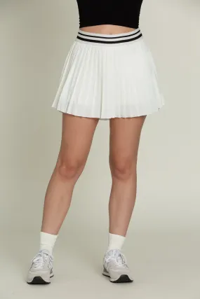 Ivory Striped Tennis Skirt